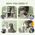 Load image into Gallery viewer, 71" Tall Cat Tree, Multi-Level Cat Tower for Indoor, Corner DIY Design with Scratching Posts, Sisal Pad, Condo, Bed, Hammock, Platforms, Balls, Activity Center, Light Grey