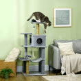 Load image into Gallery viewer, 54" Cat Tree for Larger Cats Adult with Hammock, Tal Cat Tree Tower with Scratching Post, Condo, Platforms, Play Balls for Indoor Cats, Grey