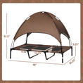 Load image into Gallery viewer, PawHut Elevated Dog Bed with Removable Canopy, Outdoor Dog Cot with UV Protection Canopy Shade, 48 inch Large Pet Bed for Camping, Coffee