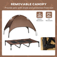 Load image into Gallery viewer, Elevated Dog Bed with Canopy, Portable Raised Dog Cot for XL Sized Dogs, Indoor & Outdoor, 48" x 36" x 43", Coffee