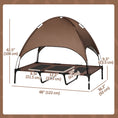 Load image into Gallery viewer, Elevated Dog Bed with Canopy, Portable Raised Dog Cot for XL Sized Dogs, Indoor & Outdoor, 48" x 36" x 43", Coffee