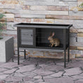 Load image into Gallery viewer, PawHut Rabbit Hutch Elevated Bunny Cage Small Animal Habitat with Metal Frame, No Leak Tray, Metal Wire Pan and Openable Water-Resistant Asphalt Roof for Indoor/Outdoor Gray
