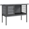 Load image into Gallery viewer, PawHut Rabbit Hutch Elevated Bunny Cage Small Animal Habitat with Metal Frame, No Leak Tray, Metal Wire Pan and Openable Water-Resistant Asphalt Roof for Indoor/Outdoor Gray