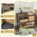 Load image into Gallery viewer, Tortoise House w/ Shelf, Small Pet Reptile Wooden House w/ Hide Shelter Den and Run, Lamp Holder, Tray, for Indoors, Outdoors - Yellow