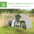 Load image into Gallery viewer, Walk In Chicken Run, Galvanised Chicken Coop Outdoor with Cover, Poultry Cage, for 8-12 Chickens, Hens, Ducks, Rabbits, 3 x 3.8 x 2.2m - Silver Tone