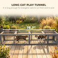 Load image into Gallery viewer, Outdoor Cat Tunnel with Extendable Design, 79" L Wooden Cat Run with Weather Protection, Connecting Inside and Outside, for Deck Patios, Balconies, Dark Gray