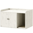Load image into Gallery viewer, Litter Box Enclosure, 32" Hidden Washroom Furniture with Scratching Mat, Cat Entrance, Indoor Pet House, Side End Table Fit Most of Cat and Litter Box, Distressed White