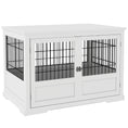 Load image into Gallery viewer, PawHut Dog Crate Furniture, 43" Dog Kennel End Table with 3 Doors, Removable Tray, Indoor Dog Cage for Extra Large Medium Small Dogs, White