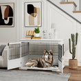 Load image into Gallery viewer, PawHut Dog Crate Furniture, 43" Dog Kennel End Table with 3 Doors, Removable Tray, Indoor Dog Cage for Extra Large Medium Small Dogs, White