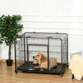 Load image into Gallery viewer, Metal Dog Cage Kennel Locking Door & Wheels Removable Tray Openable Top For Large Pets 109.5 x 71 x 78 cm