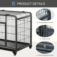 Load image into Gallery viewer, Metal Dog Cage Kennel Locking Door & Wheels Removable Tray Openable Top For Large Pets 109.5 x 71 x 78 cm