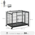 Load image into Gallery viewer, Metal Dog Cage Kennel Locking Door & Wheels Removable Tray Openable Top For Large Pets 109.5 x 71 x 78 cm