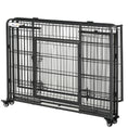 Load image into Gallery viewer, Metal Dog Cage Kennel Locking Door & Wheels Removable Tray Openable Top For Large Pets 109.5 x 71 x 78 cm