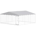 Load image into Gallery viewer, Outdoor Dog Kennel, Heavy Duty Dog Run Outdoor Fence with Waterproof Cover, Galvanized Chain Link, Secure Lock, for Large Breeds, Chickens, Ducks, 15' x 15' x 7'