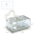 Load image into Gallery viewer, PawHut Hamster Cage, 2 Levels Gerbil Cage, Small Animal Cage for Dwarf Hamster with Tubes and Tunnels, Exercise Wheel, Food Dish, Water Bottle, Ramp, 23" x 13" x 12", Gray