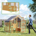 Load image into Gallery viewer, Large Wooden Chicken Coop for 6-8 Hens, Walk-in Chicken Run with Waterproof Cover, Nesting Boxes and Perches, Outdoor Poultry Cage Rabbit Hutch for Backyard, 66" x 72" x 72", Yellow