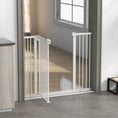 Charger l'image dans la visionneuse de la galerie, 29"-39" Wide Pet Gate with Door Dog Gate and Barrier Indoor for Stairs, 30 Inch Tall Pressure-Mounted Safety Gate, White