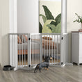 Load image into Gallery viewer, Free Standing Pet Gate, Foldable Dog Gates with 2 Support Feet, 4 Panels for Doorway Stairs, 30" High Wooden Pet Fence for Small Medium Dogs, Indoor Use, White