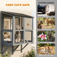 Load image into Gallery viewer, Cat Catio, Expandable Window Box Enclosure for Multiple Indoor Cats, Comfortable Wooden Pet Perch House, All Weather Use, with 2 Doors, for Sunbathing, Napping, Overlooking, 39.4"L