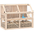 Load image into Gallery viewer, Wooden Hamster Cage, 3 Tier Small Animal Cage with Detachable 12.4" Deep Bottom, Hut, Seesaw, Exercise Wheel, Ramps, Hamster Habitat for Dwarf, Gerbil, 37" x 21" x 30"