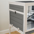 Load image into Gallery viewer, Wooden Rabbit Hutch, Elevated Guinea Pig Cage w/ Openable Roof, Ladder, Removable Tray, 90 x 53 x 87cm - Grey
