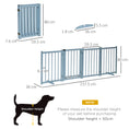 Load image into Gallery viewer, Wooden Dog Gate, Dog Fence Indoor, 80 cm Tall Freestanding Pet Gate for Small and Medium Dogs with 4 Panels, 2 Support Feet, Blue-Grey