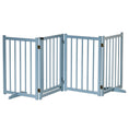 Load image into Gallery viewer, Wooden Dog Gate, Dog Fence Indoor, 80 cm Tall Freestanding Pet Gate for Small and Medium Dogs with 4 Panels, 2 Support Feet, Blue-Grey