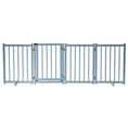Load image into Gallery viewer, Wooden Dog Gate, Dog Fence Indoor, 80 cm Tall Freestanding Pet Gate for Small and Medium Dogs with 4 Panels, 2 Support Feet, Blue-Grey