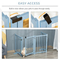 Load image into Gallery viewer, Wooden Dog Gate, Dog Fence Indoor, 80 cm Tall Freestanding Pet Gate for Small and Medium Dogs with 4 Panels, 2 Support Feet, Blue-Grey