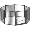 Load image into Gallery viewer, Dog Playpen, 30"H Pet Playpen, 8 Panels Puppy Exercise Pen Heavy Duty with Dog Gate & Cat Door, Indoor Outdoor Foldable Portable Dog Fence for Small & Medium Dogs