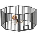 Load image into Gallery viewer, Dog Playpen, 30"H Pet Playpen, 8 Panels Puppy Exercise Pen Heavy Duty with Dog Gate & Cat Door, Indoor Outdoor Foldable Portable Dog Fence for Small & Medium Dogs