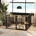 Load image into Gallery viewer, Dog Playpen, 30"H Pet Playpen, 8 Panels Puppy Exercise Pen Heavy Duty with Dog Gate & Cat Door, Indoor Outdoor Foldable Portable Dog Fence for Small & Medium Dogs