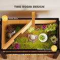 Load image into Gallery viewer, Wooden Tortoise House with Storage Shelf, Tortoise Enclosure Habitat with Clear Windows, Lamp Holder, Openable Top, Built-in Tray, for Indoor Use, Yellow