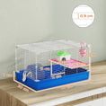Load image into Gallery viewer, Hamster Cage, Small Gerbil Cage 2 Tiers Portable w/ Handle, Exercise Wheel, Water Bottle, Dishes, Blue