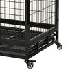 Load image into Gallery viewer, PawHut 36" Heavy Duty Dog Crate, Indestructible Dog Cage Kennel with Removable Tray, Lockable Wheels and Double Door, for Medium and Large Dogs, Black