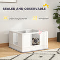 Load image into Gallery viewer, PawHut Whelping Box for Dogs with Waterproof Whelping Pad, Dog Whelping Pen with Clear Panels, Adjustable Entrance, Double Room, Non-slip Foot Pads, for Small Dogs, 33.1" L x 31.5" W x 18.9" H