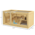 Load image into Gallery viewer, PawHut Wooden Hamster Cage, Extra Large Gerbil Cage, Multi-Layer Small Animal Cage for Dwarf Hamster, Activity Center with Pull-out Tray, Seesaws, Water Bottle, Ladder, Openable Top