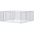Load image into Gallery viewer, PawHut Large Dog Kennel Outside, Heavy Duty Dog Cage, Outdoor Fence Dog Run with Galvanized Chain Link, Secure Lock, 15.1' x 15.1' x 6