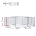 Load image into Gallery viewer, PawHut Large Dog Kennel Outside, Heavy Duty Dog Cage, Outdoor Fence Dog Run with Galvanized Chain Link, Secure Lock, 15.1' x 15.1' x 6