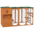 Load image into Gallery viewer, PawHut Catio Outdoor Cat Enclosure, Large Wood Kitten Cat House Enclosure with 3-Level Design, Weatherproof Roof, Big Hiding Areas, Multiple Platforms, Resting Box, 45"H, Orange