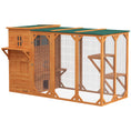 Load image into Gallery viewer, PawHut Catio Outdoor Cat Enclosure, Large Wood Kitten Cat House Enclosure with 3-Level Design, Weatherproof Roof, Big Hiding Areas, Multiple Platforms, Resting Box, 45"H, Orange
