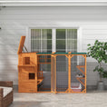Load image into Gallery viewer, PawHut Catio Outdoor Cat Enclosure, Large Wood Kitten Cat House Enclosure with 3-Level Design, Weatherproof Roof, Big Hiding Areas, Multiple Platforms, Resting Box, 45"H, Orange