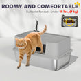Load image into Gallery viewer, Stainless Steel Cat Litter Box, XL High Sided Cat Litter Box with Scoop, Anti Leakage & Easy to Clean, Pet Toilet for Big Kittens, 24" x 16" x 12", Grey