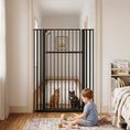 Load image into Gallery viewer, 55" Extra Tall Pet Gate for Cats and Dogs, 30-41" Wide Adjustable Pressure Mounted Baby Gate for Doorways, Hallways, Stairs, Includes 2 Extensions, No Drilling, Auto Close