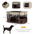 Load image into Gallery viewer, Dog Pen, Pet Playpen, Portable Foldable Dog Cat Playpen Soft Pet Cage with Storage Bag for Puppies, Rabbits, Kittens, Guinea Pigs, 114 x 89 x 59cm - Brown