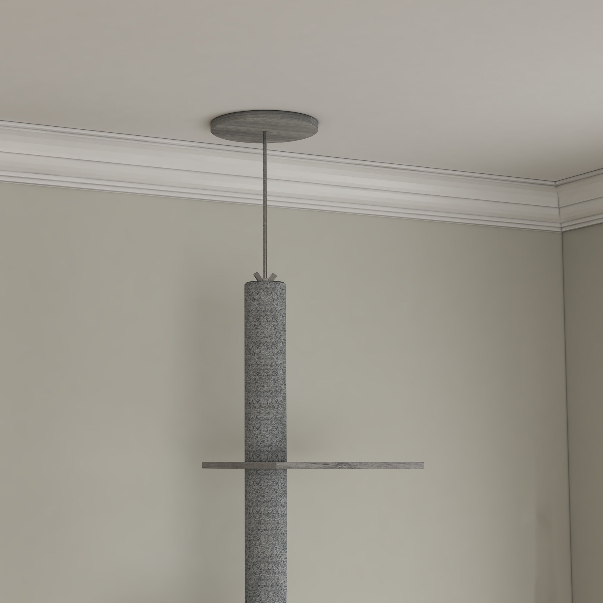 Cat Tree with Hidden Litter Box, 2-in-1 Floor-to-Ceiling Cat Litter Box Furniture with Cat House, Bed, Hammock, Scratching Posts and Platforms for Indoor Use - Grey