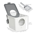 Load image into Gallery viewer, Cat Litter Box, Enclosed Kitty Litter Box with Front Entrance, Top Exit, Scoop, Easy Cleaning Pet Toilet for Cats, White