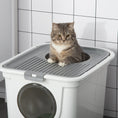 Load image into Gallery viewer, Cat Litter Box, Enclosed Kitty Litter Box with Front Entrance, Top Exit, Scoop, Easy Cleaning Pet Toilet for Cats, White