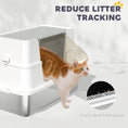 Load image into Gallery viewer, XL Stainless Steel Cat Litter Box with Lid, Extra Large Covered Cat Litter Box for Indoor Kittens with Filp Top, Scoop, Easy Clean, Non-Sticky, No Leakage, Light Grey