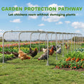 Load image into Gallery viewer, Extra Long Chicken Run, 354" x 39" Galvanized Steel Chicken Tunnel with Nylon Netting, 10 Arches, Flat Roof Poultry Enclosure for 10-15 Chickens or Ducks, Backyard Farm Yard, Silver